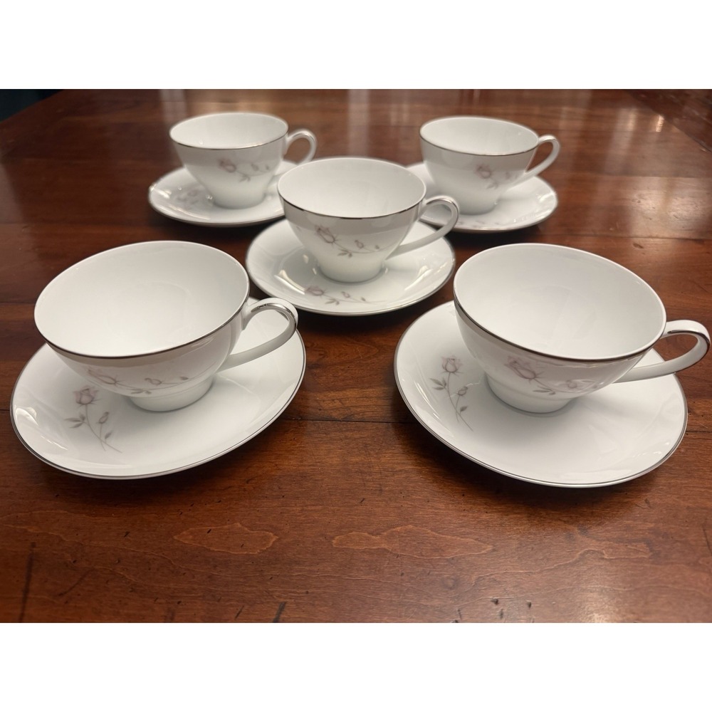 Noritake Pasadena 6311 Cup and Saucer Set - Vintage Fine China Pink Rose